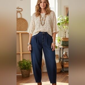 City Blues Balloon Style Dark Wash Stretch Jeans Size 14